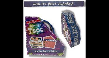 Feestelijke Decoratietape – World's Best Grandpa – 25m Funtape 4 Stuks