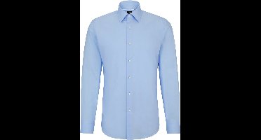 BOSS Hank-s slim fit overhemd - structuur - blauw - Strijkvriendelijk - Boordmaat: 44