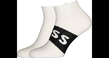 BOSS enkelsokken (2-pack) - heren sneaker sokken katoen - wit