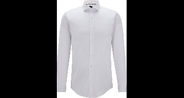 BOSS Hank slim fit overhemd - popeline - wit - Strijkvriendelijk - Boordmaat: 45