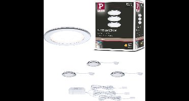 LED-meubelinbouwlampen Set van 3 rond 65mm 3x2,5W 3x180lm 230/12V 3000K Chroom