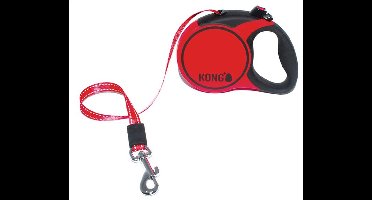KONG Terrain Rollijn – Hondenriem – Met remsysteem - Tot 50 kg - L - 5 Meter - Rood