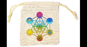 Zakje van katoen met opdruk, kubus van Metatron