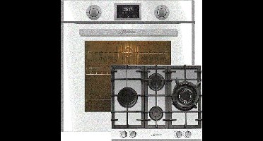 Kaiser - Inbouwoven - EH 6326 W, met 1-voudige telescoopgeleider - elektrische oven - 79L - Gaskookplaat, - inbouwkookplaat KCG 6394 W