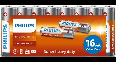 Philips Longlife Batterijen - AA - 16 stuks