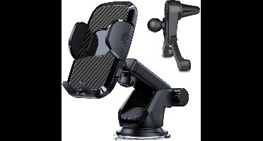 Telefoonhouder Auto Met Zuignap - 3 in 1 - Telefoonhouders Auto - Telefoonhouder Auto Ventilatie - Gsm Houder - Auto Accessories - Telefoonhouder - Met Zuignap Voor Dashboard En Raam