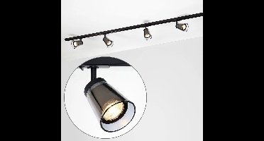 Eigentijds 1-fase railsysteem van 1,5 meter plafondlamp - Jula zwart