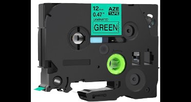 Label Tape Geschikt voor Brother TZe-741 | 18 mm x 8 m | Zwart op Groen - 1 stuk - Geschikt voor: 1280 1280CB 1280DT 1280VP 1290 1290DT 1290VP 2400 2400E 2420PC 2430PC 2430PC (black) 2450 2450CC 2450DX 2500PC 2730VP 3600 530 540 550 7100VP 7500VP