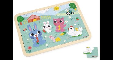 Janod - Houten puzzel - Op de boerderij - 24 stukjes