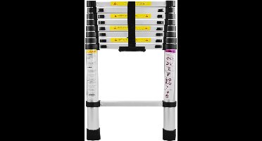 ApexArte® Telescopische Ladder - Huishoudtrap - Vouwladder - 2.6 meter - Zilver