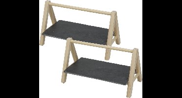 Cosy & trendy etagère - 2x stuks - 1-laags - 29x19x14 cm - leisteen - rechthoekig