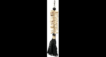 De Macrame Fishbone sleutelhanger - zwart
