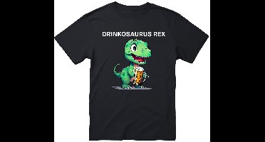 Drinkosaurus Rex - T-shirt - Bier t-shirt - Dino - T-Rex - CraftBeer - Beer - Proost - Heren - grappige drank feest - bier cadeau - teksten en zinnen - bierpakket kado idee - Maat XXL