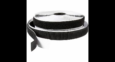 Klitteband - Haak En Lussluiting - Zwart Klittenband - DIY Klittenband Voor Hobby - Krachtig Klittenband - Zelfklevend Klittenband - Hobby Decoratieband - Breedte 20mm - Lengte 5m - 1 Rol
