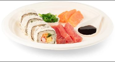 Senza suikerriet bord rond 258 x h20 mm krimp à 40 stuks