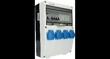 EMAT kunststof wandverdeler 1-fase IP44 met 4x schuko 16A (85016031)