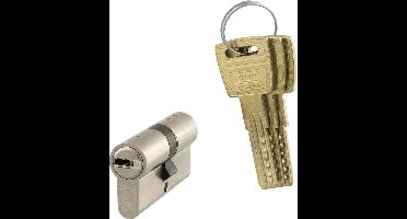 NEMEF PROFIELCILINDER NIKKEL SKG3 GELIJKSLUITEND SECUR 142/9 - 3 cilinders inclusief 9 sleutels