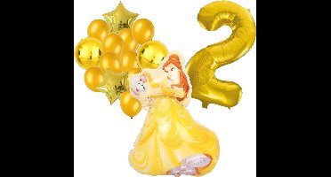 Belle ballonnen pakket - Belle en het Beest - 89x64cm - Folie Ballon - Prinses - Themafeest - 2 jaar - Verjaardag - Ballonnen - Versiering - Helium ballon