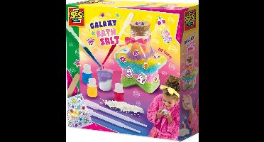 SES Creative - Galaxy - Badzout Lab - Knutselen Meisjes - Zelf Samenstellen met Badzout en Glitters - Vanaf 8 Jaar