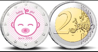 2 Euro munt kleur Baby meisje 2025