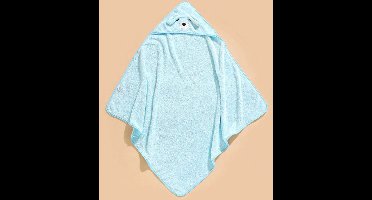 S&E Universele Coral Fleece Babyhanddoek met Capuchon – Sneldrogend en Multifunctioneel - Licht blauw