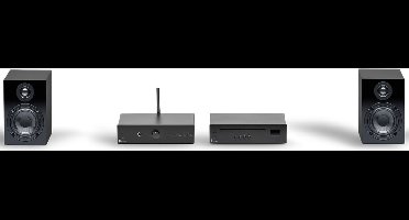 Pro-Ject True HiFi Stereo Set E CD - CD-Speler - Stereo Versterker - Twee Boekenplank Speakers - Zwart/Zwart/Zwart