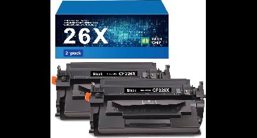 2-pack | Geschikt voor HP 26X / CF-226X Toner cartridge Zwart - Geschikt voor HP LaserJet Pro M402DN - M402DNE - M402DW - M402N - M426DW - M426FDN - M426FDW