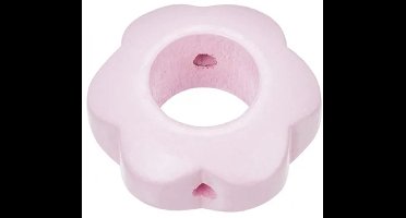 Houten Bloemenkraal voor speenketting 2pcs x 29x12mm, Roze