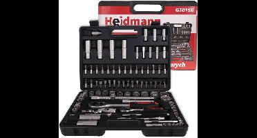 GEKO Duurzame dopsleutelset - 94-delig - Chroom vanadium - Antislip satin finish