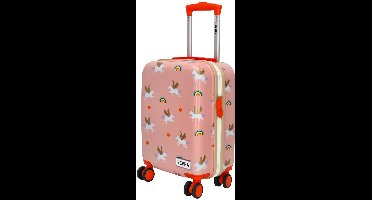 Zebra Trends Avonturier Kinder Koffer - Vakantie - ABS - 4 wielen - Handbagage Trolley - Eenhoorn - Roze
