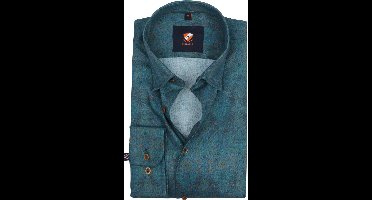 Suitable Overhemd Van Gogh Donkergroen - Maat 44 - Heren - Casual Shirt