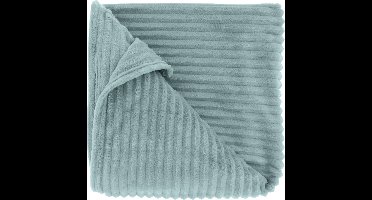 DEZ - Plaid - 150x200 cm - Ribmotief - Heerlijk zacht - Beach Blue