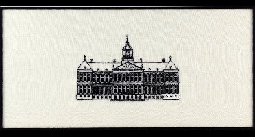 Pako Borduurpakket met telpatroon - Koninklijk Paleis op de Dam - 218.952 - 100 % linnen - DIY kit