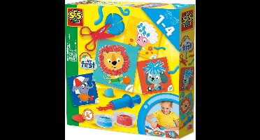 SES Creative - My First – Dieren Klei Kapsels maken – Kapsels maken op Dierenkaarten - Inclusief tools om klei haren te maken - Kappersset - 1 tot 4 jaar