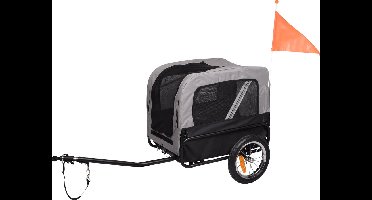 Flamingo Fietskar Romero – Grijs/Zwart, 60 × 43 × 51 cm | Geschikt voor Fiets & E-bike - Duurzaam, betrouwbaar en stijlvol!