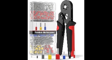 Zylo® Adereindhulstang - Adereindhulzen - Kabelschoentang - met 1800 pcs Hulzen - 25x14x6cm - Zwart