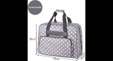 Phoenix - naaimachinetas - polkadots grey - grijze tas - tas voor je naaimachine