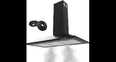 ApexArte® Afzuigkap 90 cm Zwart - Onderbouw - Extra Stil