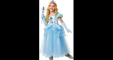 " Blauwe Prinses" kinder kostuum maat 7-8 jaar met tiara