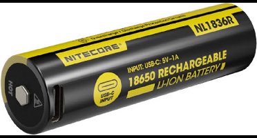 Nitecore NL1836R Oplaadbare 18650 Li-Ion batterij 3600mAh met USB-C Poort