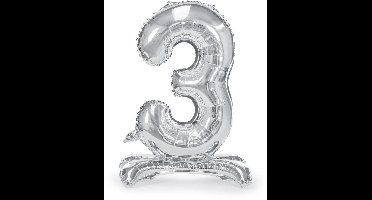 Folieballon staand 3 jaar zilver