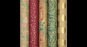 CHARLIZE 100% Recycled 70 Gr/m2 cadeaupapier inpakpapier - 200 x 70 cm - 3 rollen