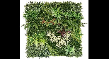 Kunsthaag wandpaneel - Mix blad B - 100x100 cm - plantenwand