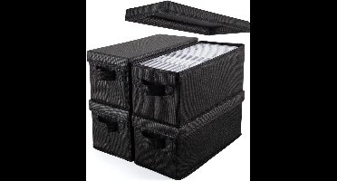 Zylo® CD Koffer - DVD Hard Kunststof Hoesje Houder - CD Organiser Portemonnee - Zwart - 34cm x 14cm x 5cm
