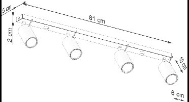 Sollux Lighting Plafondlamp Ring - 17x81x6cm - GU10 - olijfgroen - staal