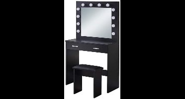 ApexArte® Make Up Tafel met Spiegel - Kaptafel - Voor Vrouwen & Meisjes - Zwart