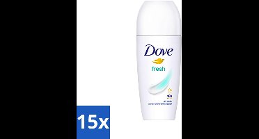Dove Fresh - Deodorant Roll-on - Anti-Transpirant - 50 ml - Bulkverpakking - 15 stuks