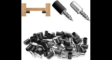 Zelftappende plankdragers, 50 stuks - inclusief rubberen beschermers - hoge draagkracht - voor kasten, boekenkasten en meubels - zilverkleurig