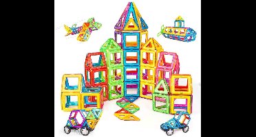 ApexArte® Magnetische Knikkerbaan - Kinderspeelgoed 1 jaar - Magnetic Tiles - Bouwspeelgoed - Multi Kleur