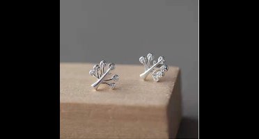 Oorknopjes zilveren meisje dames - Oorknoppen - 10mm - 12mm - boompje- zilver 925